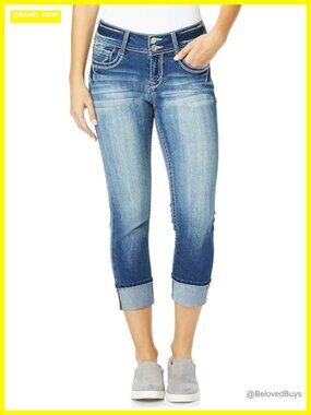 Curvy Mid-Rise Cropped Skinny Jeans for Women Insta Stretch Denim